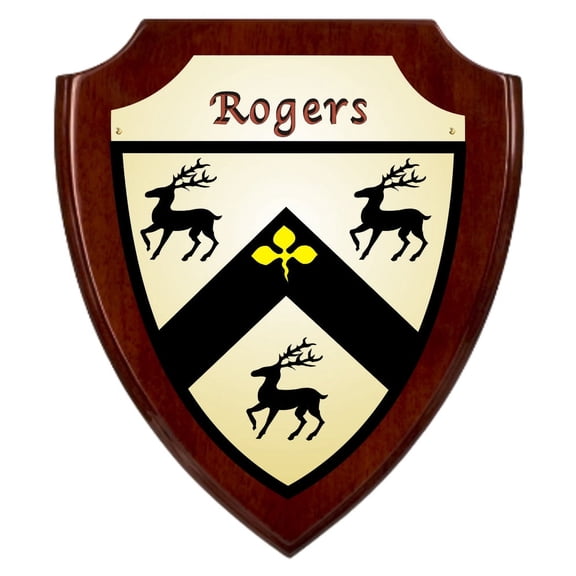 Rogers Irish Coat of Arms Shield Plaque - Rosewood Finish