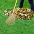 thumbnail image 4 of LEEYNEER Rake With Wooden Handle Heavy Duty Leaf Hand Rake Beige 1Pcs, 4 of 8