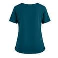 thumbnail image 4 of Resivox Dark Blue Scrubs Tops for Women Plus Size Scrub Tops Stretchy V Neck Plain Scrub Shirts Medical Scrubs Nursing Top Uniformes De Enfermeras De Mujer Dark Blue 2XL, 4 of 5