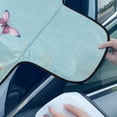 thumbnail image 4 of Xoenoiee Highland Cattle Butterfly Rose Print Windshield Cover for Ice and Snow, Heavy Duty 600D Fabric Waterproof Auto Windshield Protection Universal Fit for Cars, SUVs, Vans, Truck, 4 of 7