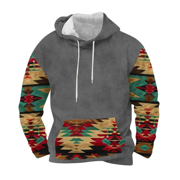 Sudadera con capucha para hombre, moderna, con cordón ajustable y bolsillo, estampada, deportiva y de ocio, sudadera con capucha, blusa de poliéster para hombre