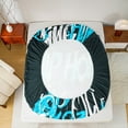 thumbnail image 5 of Feelyou Hip Hop Music Twin Sheet Sets for Child, Black Blue Graffiti Twin Fitted Sheet, Street Artwork Flat Sheet, Microfiber Bedroom Decor, 3 Pieces, 5 of 7