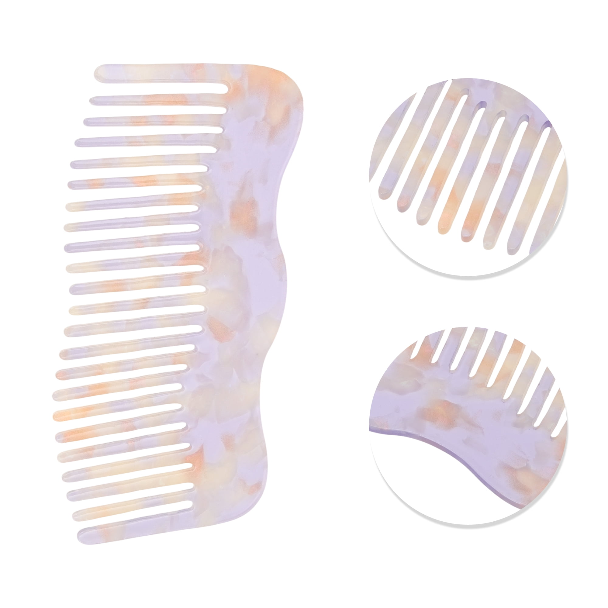 Unique Bargains 1 Pc Irregular Simplicity Hair Comb for All Hair Types Styles Light Purple