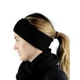 thumbnail image 2 of C.C Unisex Winter Thick Ribbed Knit Stretchy Plain Ear Warmer Headband, Black, 2 of 4