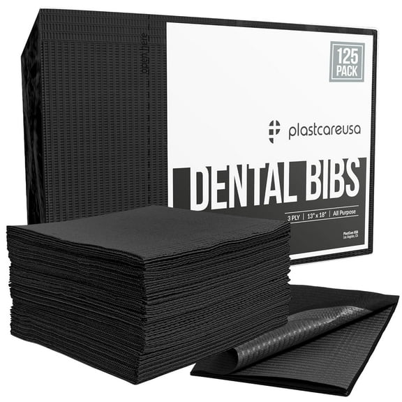 Disposable Dental Bibs 13"x18" (125 Pack) - 3 Ply Waterproof Tattoo Bib Sheet for Patients - Dentist or Medical Tray Cover and Nail Table Cover Supplies, Pink, One Size