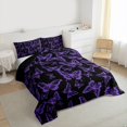 thumbnail image 3 of Homewish Cute Dreamy Butterfly Bedding Comforter Set for Girl, Kawaii Animal Moth Twin Comforter Sets, Purple Cartoon Theme Reversible Bedding Set, Ultra Soft Bedroom Decor, 2pcs, 3 of 8