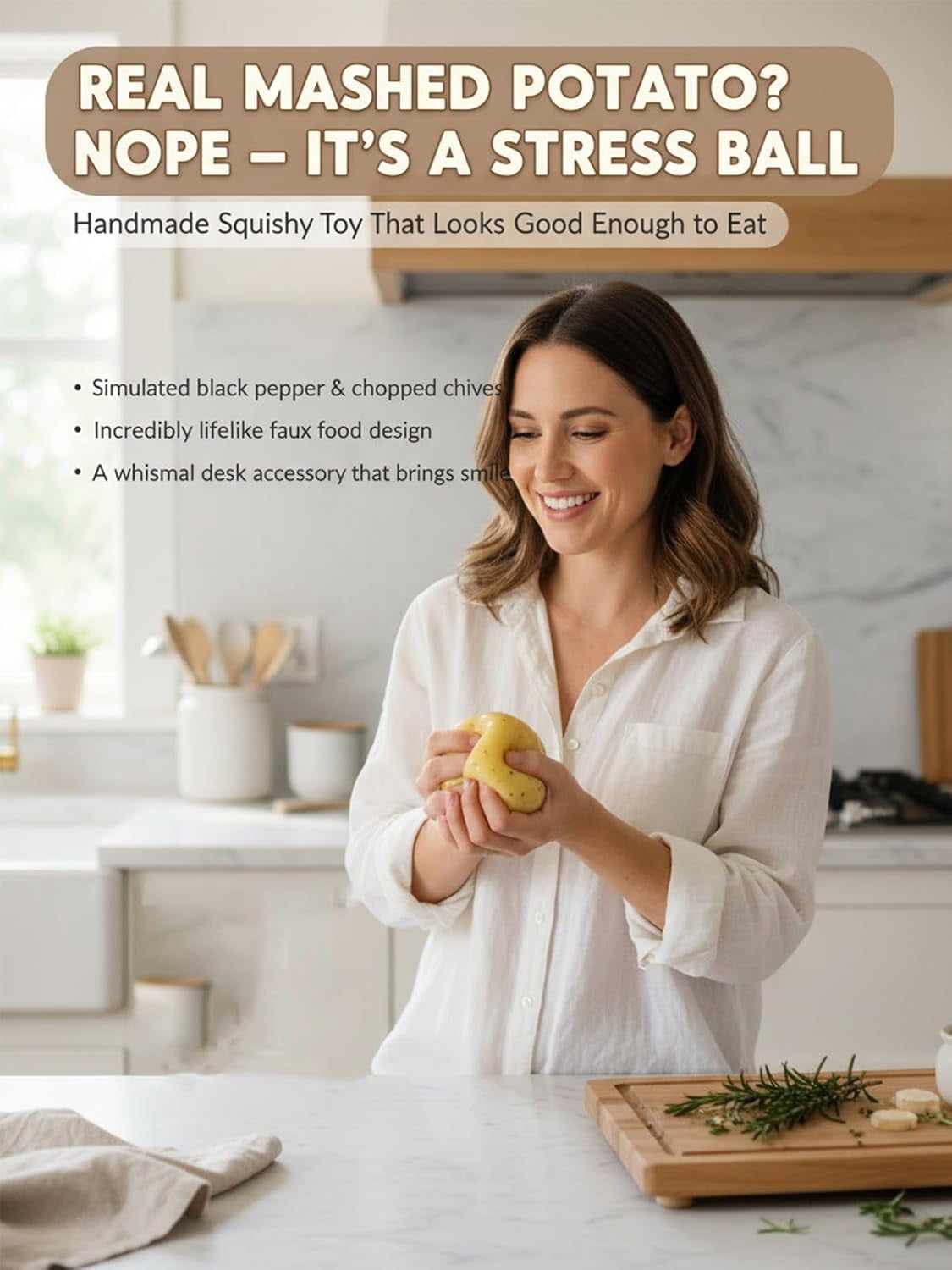 2026 Upgraded Non-Rebound Potato Stress Ball, Soft Silky Texture Squishy Toy, Unique Gift for Stress Relief (1Pcs)