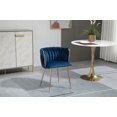 thumbnail image 1 of ARCTICSCORPION Modern Comfy Velvet Home Chair Accent Chair for Single Adult Girls Boys, Dining Chair with Gold Metal Legs for Home Office Living Room Makeup, Reading Room Bedroom, Navy, 1 of 7