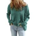 thumbnail image 1 of Gibobby SuéTer Para Mujeres Suéter de punto con hombros descubiertos de Color sólido Simple a la moda para mujer(Verde,G), 1 of 6