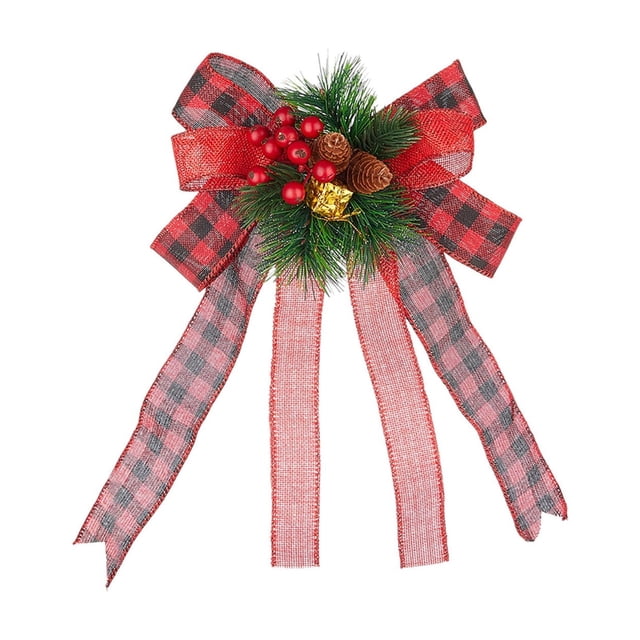 Lksixu Christmas Decorations Christmas Decor Present Wrapping Bows Ribbon Bows For Wreath Bow Ribbon Tie Flower Christmas Stair Handrail Christmas Tree Decoration Xmas Decor for Holiday Party Wedding