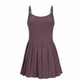 thumbnail image 3 of Clearance! Prolriy Summer Dresses for Women 2024 Women's Workout Athletic Romper Tennis Dress Sleeveless Sportswear in Summer Dress Fitness Suit Built in Shorts Womens Summer Dresses Brown XL, 3 of 5