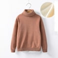 thumbnail image 2 of WRKEKC Kids Sweater Turtleneck Solid Color Soft Knit Thickened Pullover Long Sleeve Versatile Warm Top for 2 - 12 Years Boys Girls Fall Winter, 2 of 4