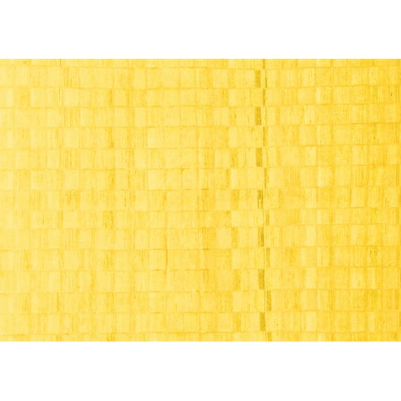 Ahgly Company Indoor Rectangle Solid Yellow Modern Area Rugs, 8' x 12'