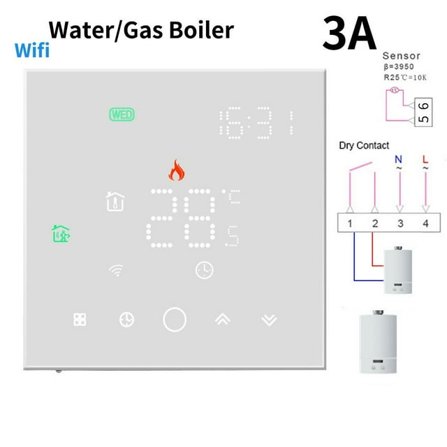 APP WiFi Smart Thermostat, Electric Floor Heating/ Water/Gas Boiler Temperature Remote Controller Temperature Controller ,Easy to Install
