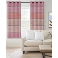 thumbnail image 2 of Pink Wooden Grain Blackout Curtains for Bedroom/Living Room, Thermal Insulated Kitchen Curtains, Vintage Chic Geometric Textured Grommet Darkening Window Treatment Drapes 42"x84"x2, 2 of 8