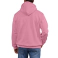 thumbnail image 4 of Men's Quarter Zip Pullover Hoodies Half Zip Hoodie Men Long Sleeve Hoodie Fleece Casual 1/4-Zip Sweatshirt Pink M, 4 of 4