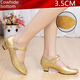 thumbnail image 3 of Zapatos de baile latino para mujer, tacones bajos cuadrados, zapatos de baile moderno, cuero, resistentes a los olores, resistentes al desgaste, absorbentes del sudor, 3 of 5