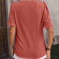 thumbnail image 3 of Otvok Womens Tops Casual Solid Color Short-Sleeve Square-Neck Blouses Shirts, 3 of 6