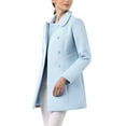 thumbnail image 6 of INSPIRE CHIC Women's Peter Pan Collar Double Breasted Winter Long Trench Pea Coat L Blue, 6 of 8