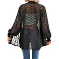 thumbnail image 3 of Xuanfei Women Jacquard Cardigan Lightweight Lantern Sleeve Cover-up, 3 of 7