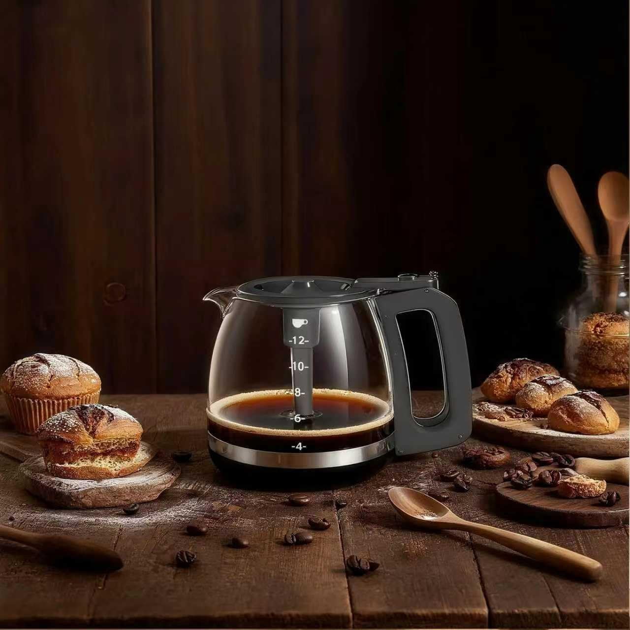 Coffee Machine Glass Carafe, 12Cup Coffee Pot, Compatible with KitchenAid KCM1209 KCM1208, Cuisinart DCC 1220BKS, Capresso SG300, Gourmia GCM3260, Krups Essential,Wamife &Mueller Coffee Makers