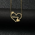 thumbnail image 2 of Custom Name Love Heart Pendant Personalized Name Heart Necklace for Women Valentine's Day Gift, 2 of 5