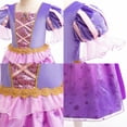 thumbnail image 4 of LOEL Girls Princess Costume Puff Sleeve Purple Fancy Dress with Accessories Ages 3-10 for Halloween Birthday Party, 4 of 9