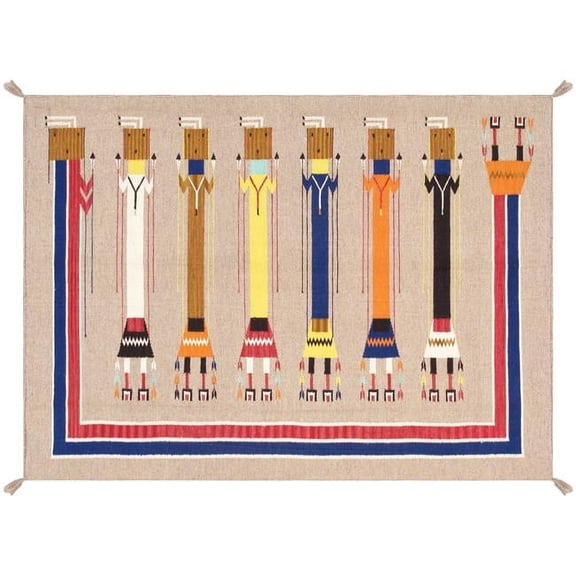Pasargad Home Tuscany Collection Reversible Wool Mocha Area Rug- 5' 1'' X 6'11''