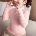 thumbnail image 4 of newwalpole Girls Turtleneck Sweater Kids Casual Long Sleeve Knit Pullover Tops Pink for Size 12-18 Months, 4 of 5