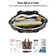 thumbnail image 4 of Tote Bag for Women - Shiba Inu Dog and Flower Floral Shoulder Bag - Large Utility Work Duffle Bag with Zipper Handbag for Travel, Work, Sprots, 4 of 5