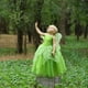 thumbnail image 5 of Disney-disfraz de princesa Tinker Bell para niñas, vestido de hada de las flores verdes, disfraz de elfo con purpurina, ala de mariposa, fiesta de Halloween, 5 of 5