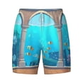 thumbnail image 4 of Lsque Mens Swim Trunks Underwater Aquarium Arches Pattern - Bathing Suit Compression Liner - Beach Swim Shorts Swimwear - (S-3XL) - Stretch Quick Dry -Large, 4 of 9