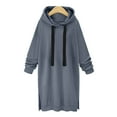thumbnail image 2 of Casual Hoodie Womens Sweatshirt Oversized Hoodie Women Zip Up Hoodie Lightweight Women's Long Hooded Lined Sweater Dress, 2 of 4