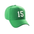 thumbnail image 2 of Daxton Structured Baseball Hat Cap Curved Visor Custom Team Number - Kelly Hat,White 15, 2 of 2