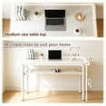 thumbnail image 4 of HDOFM 31.5 Inch Folding Computer Desk - Portable Activity Table Conference Table Home Office Desk, Attached storage rack,No Assembly,Teak, 4 of 7