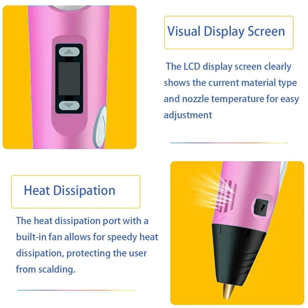 LCD 3D stylos Fournitures de dessin Stylo d'impression 3D Imprimante d'arts