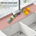 thumbnail image 1 of Kitchen Faucet Absorbent Mat Silicone Sink Splash Guard Water Drainage Pad Countertop Protector Table Pad Placemat Bathroom，45 * 14.4cm, Pink, 1 of 5