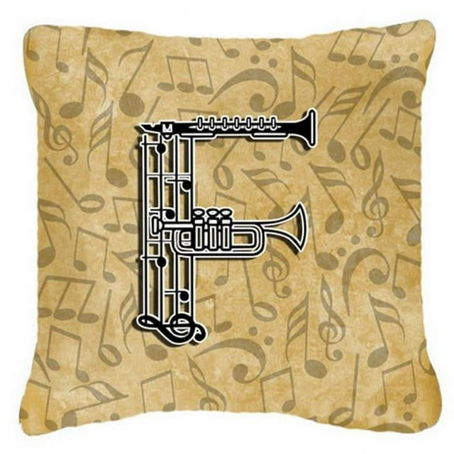 Carolines Treasures CJ2004-FPW1414 Letter F Musical Instrument Alphabet Canvas Fabric Decorative Pillow