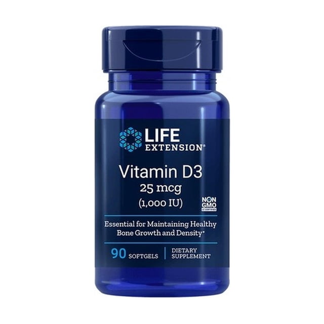 Vitamina D3 25mcg 1000 Iu 90cáps Apoyo A Huesos Y Cerebro