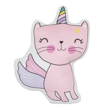 Everything Kids Caticorn Girl Power Pink and White Toddler Decorative Pillow, 15" x 10", 1 Count