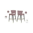 thumbnail image 2 of Meridian Furniture Kelly 28"H Velvet Counter Stool in Pink (Set of 2), 2 of 5