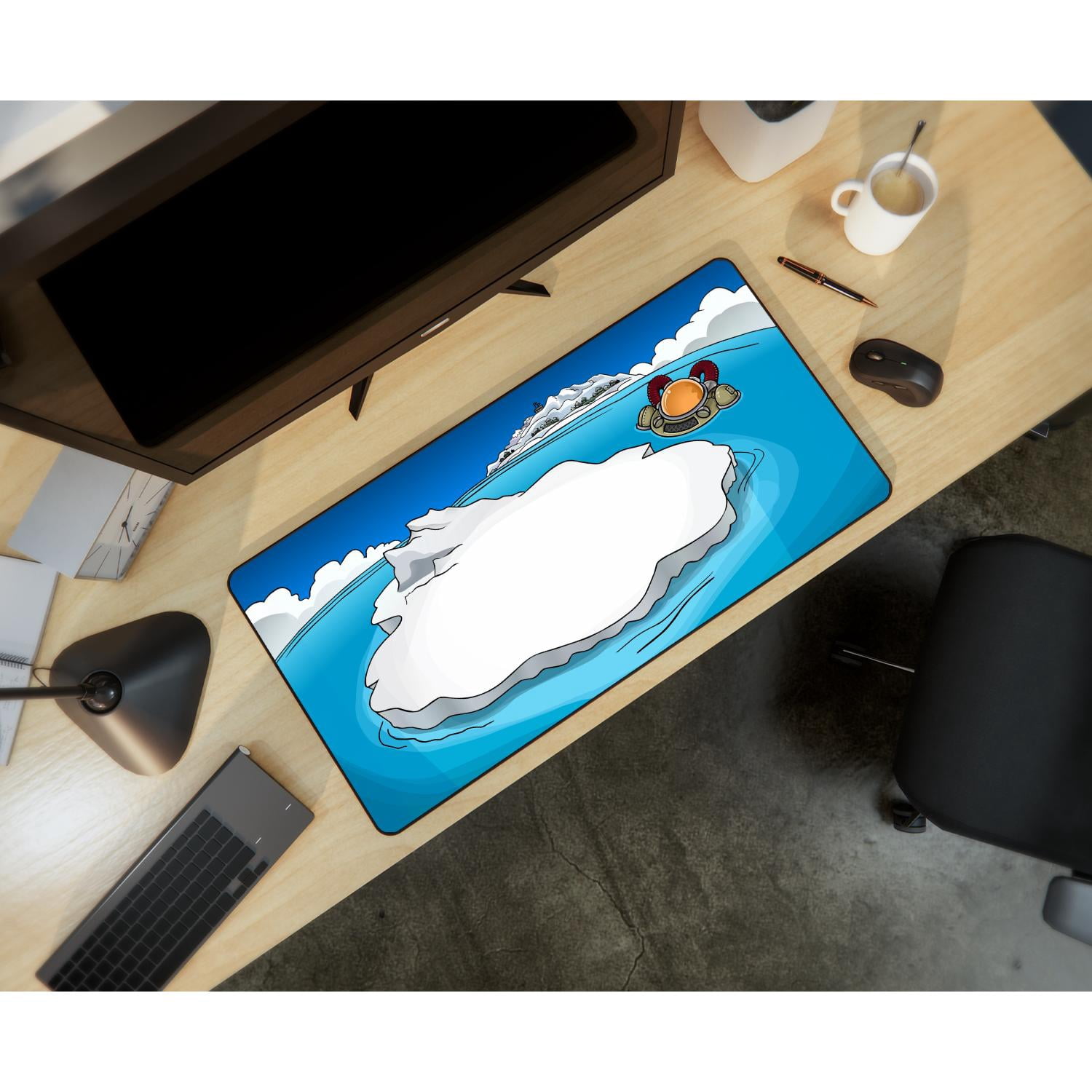 Iceberg-Themed Gaming Desk Mat, Extended Large Mouse Pad for Gamers, Waterproof & Smooth Surface