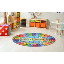 KC Cubs Playtime Collection ABC Alphabet, Seasons, Months and Days of The Week Educational Learning & Game Oval Area Rug Carpet for Kids and Children Bedrooms and Playroom