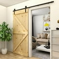 thumbnail image 6 of Sliding Barn Door Hardware Kit, 6FT and 6.6FT, Smooth Silent and Easy to Slide, for Single Wood Door, Easy Installation (J Shape), 6 of 6