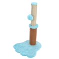 thumbnail image 4 of ZOUSSIQI Cat Scratching Post 19 Inches Tall 2 in 1 Cat Scratch Climbing Post with Interactive Plush Ball for IndoorCat Paw Shape Base Blue CW1110A-754, 4 of 13