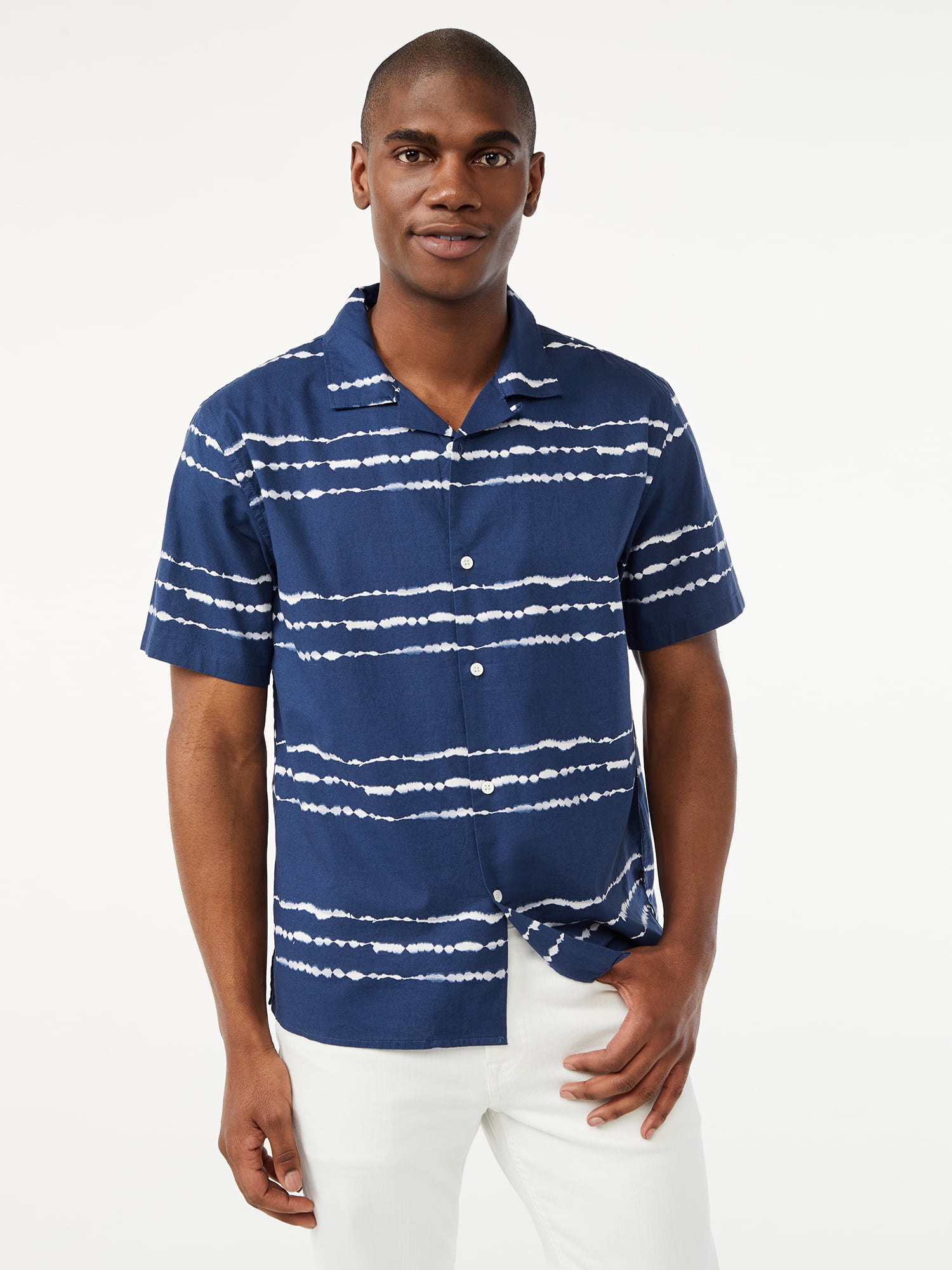Free Assembly Men's Camp Shirt with Short Sleeves - Walmart.com