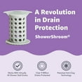 thumbnail image 4 of ShowerShroom The Révolutionnaire 2 Pouces Cabine de Douche Debout Protecteur de Drain Attrape-Cheveux/basculement, Gris, 4 of 8