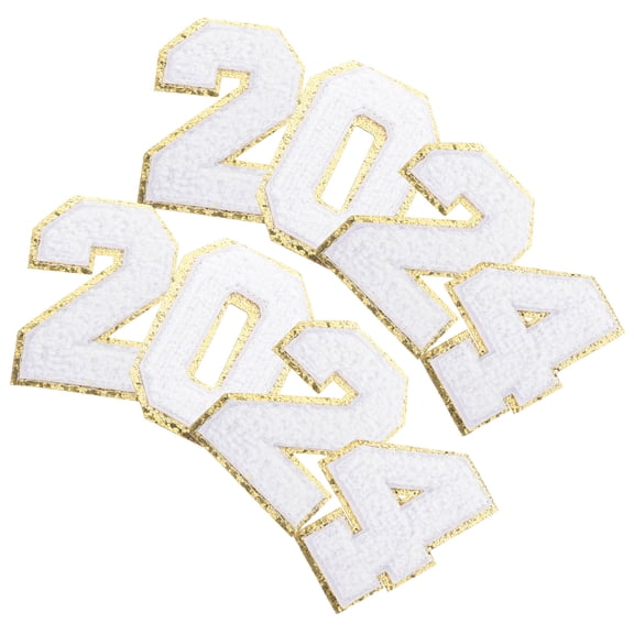 TABLZONE White Iron-On Number Patches for Clothes, Bags, Crafts, Sewing, Accessories and Decorative Use