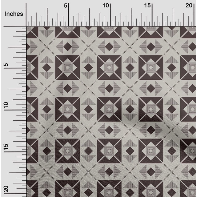 oneOone Georgette Viscose Chocolate Brown Fabric Diamond & Triangle Geometric Sewing Craft Projects Fabric Prints By Yard 42 Inch Wide