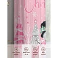 thumbnail image 5 of Pink Christmas Sheer Curtains 54 Inch Length 2 Panels Set, Xmas Snowman Snowflake Tree Gray Voile Window Treatment Rod Pocket Short Kitchen Curtains Drapes for Bedroom 52"x54"x2, 5 of 7